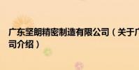 廣東堅朗精密制造有限公司(關于廣東堅朗精密制造有限公司介紹)