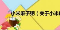 小米麻子粥(關于小米麻子粥簡介)