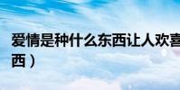 愛情是種什么東西讓人歡喜(愛情是種什么東西)