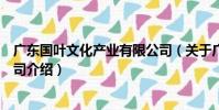 廣東國葉文化產業有限公司(關于廣東國葉文化產業有限公司介紹)