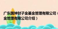 廣東國坤財子金基金管理有限公司(關于廣東國坤財子金基金管理有限公司介紹)