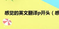 感覺的英文翻譯p開頭(感覺的英文翻譯)
