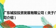 廣東城投投資發展有限公司(關于廣東城投投資發展有限公司介紹)