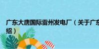 廣東大唐國際雷州發電廠(關于廣東大唐國際雷州發電廠介紹)