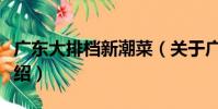 廣東大排檔新潮菜(關于廣東大排檔新潮菜介紹)