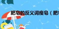 肥皂的反義詞瘦皂(肥皂的反義詞)