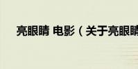 亮眼睛 電影(關于亮眼睛 電影的簡介)
