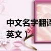 中文名字翻譯英文姓名的位置（中文名字翻譯英文）