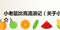 小老鼠比克流浪記(關于小老鼠比克流浪記簡介)