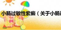 小腸過敏性紫癜(關于小腸過敏性紫癜簡介)