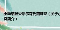 小腸結腸炎耶爾森氏菌肺炎(關于小腸結腸炎耶爾森氏菌肺炎簡介)