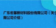 廣東宏基新材料股份有限公司(關于廣東宏基新材料股份有限公司介紹)