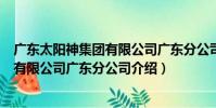 廣東太陽神集團有限公司廣東分公司(關于廣東太陽神集團有限公司廣東分公司介紹)