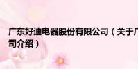 廣東好迪電器股份有限公司(關于廣東好迪電器股份有限公司介紹)