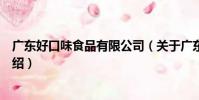 廣東好口味食品有限公司(關于廣東好口味食品有限公司介紹)