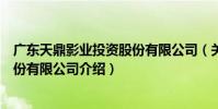 廣東天鼎影業投資股份有限公司(關于廣東天鼎影業投資股份有限公司介紹)