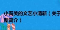 小而美的文藝小清新(關于小而美的文藝小清新簡介)