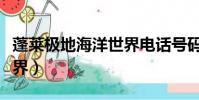 蓬萊極地海洋世界電話號碼(蓬萊極地海洋世界)