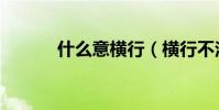 什么意橫行(橫行不法的意思)