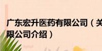 廣東宏升醫藥有限公司(關于廣東宏升醫藥有限公司介紹)
