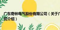 廣東奇林電氣股份有限公司(關于廣東奇林電氣股份有限公司介紹)