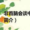 非首腦會談中國版（關于非首腦會談中國版的簡介）