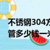 不銹鋼304方管價格多少錢一米（304不銹鋼管多少錢一米）