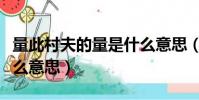 量此村夫的量是什么意思(量此村夫的量是什么意思)