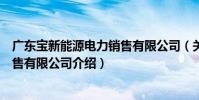 廣東寶新能源電力銷售有限公司(關于廣東寶新能源電力銷售有限公司介紹)