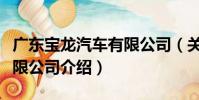 廣東寶龍汽車有限公司(關于廣東寶龍汽車有限公司介紹)