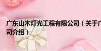 廣東山木燈光工程有限公司(關于廣東山木燈光工程有限公司介紹)