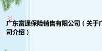 廣東富通保險銷售有限公司(關于廣東富通保險銷售有限公司介紹)