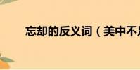 忘卻的反義詞(美中不足的反義詞)