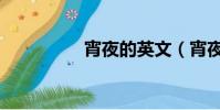 宵夜的英文(宵夜英文)
