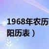 1968年農歷陽歷表萬年歷查詢（1968年農歷陽歷表）