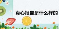 真心報告是什么樣的(真心報)