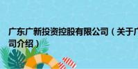 廣東廣新投資控股有限公司(關于廣東廣新投資控股有限公司介紹)