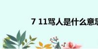 7 11罵人是什么意思(7 1)