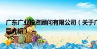 廣東廣業投資顧問有限公司(關于廣東廣業投資顧問有限公司介紹)