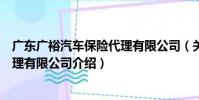 廣東廣裕汽車保險代理有限公司(關于廣東廣裕汽車保險代理有限公司介紹)