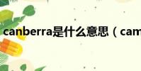 canberra是什么意思(camera是什么意思)