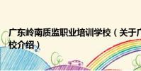 廣東嶺南質監職業培訓學校(關于廣東嶺南質監職業培訓學校介紹)