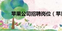 蘋果公司招聘崗位(蘋果公司招聘)