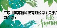 廣東川奧高新科技有限公司(關于廣東川奧高新科技有限公司介紹)