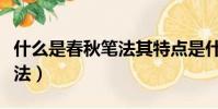 什么是春秋筆法其特點是什么(什么是春秋筆法)
