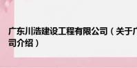 廣東川浩建設工程有限公司(關于廣東川浩建設工程有限公司介紹)