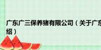 廣東廣三保養豬有限公司(關于廣東廣三保養豬有限公司介紹)