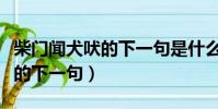 柴門聞犬吠的下一句是什么意思(柴門聞犬吠的下一句)
