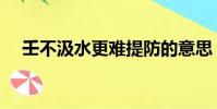 壬不汲水更難提防的意思(提防的意思)