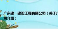 廣東建一建設工程有限公司(關于廣東建一建設工程有限公司介紹)